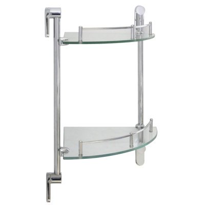 Azahara 2 Piece Corner Metal and Glass Corner Shelf