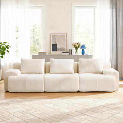 Canapé modulaire surdimensionné en forme de U 120,5 po sans os, revêtement en chenille et sièges profonds, sans assemblage requis, vert