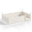 Lit de plancher avec garde-corps pleine longueur. Lit pour enfants avec tablette pour livres Montessori, conception enfantine-130043473-130043471
