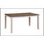 Table de salle à manger rectangulaire 1 pièce Transition Design avec finition blanc grisâtre et brun, durable et élégante pour les maisons modernes