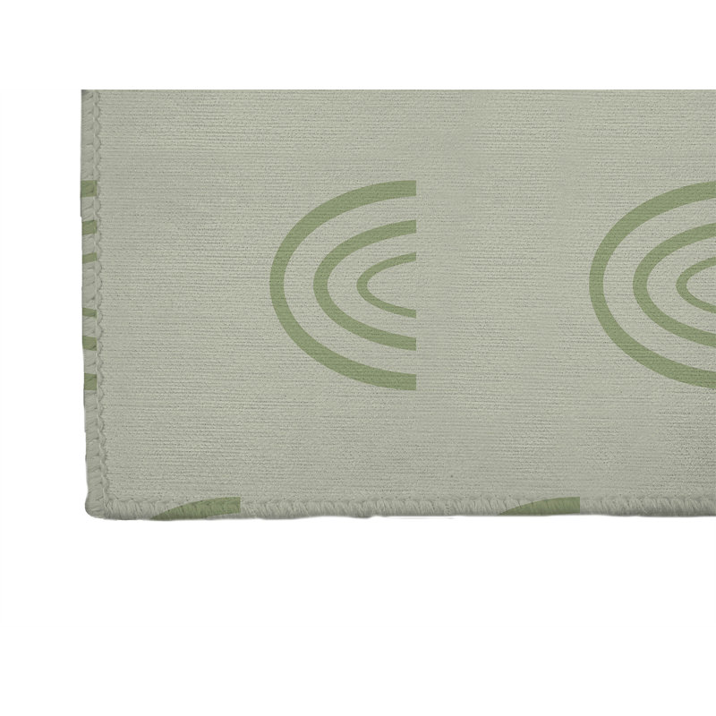 Plain Bows Kids Play Mat, Light Green/Ivory, Rectangle 3' x 5'