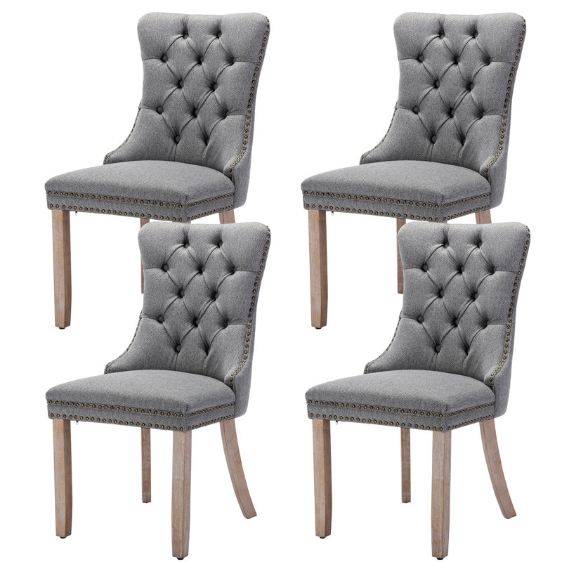 Chaise de salle à manger Kenta, Bois gris, Brun