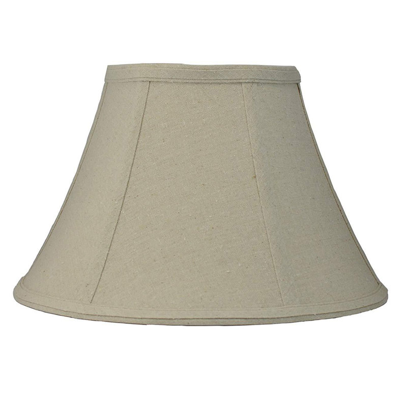 Abat-jour cloche en lin gris, H 6 po x l 12 po x P 8 po