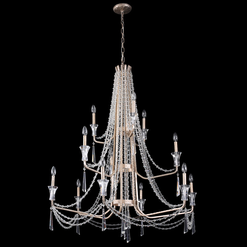 Lustre en cristal 3 lumières Barcelona - 3 lumières - Transcend argent, Champagne, 12