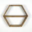 Tablettes murales hexagonales - rangement mural en noyer foncé fait à la main-118026889