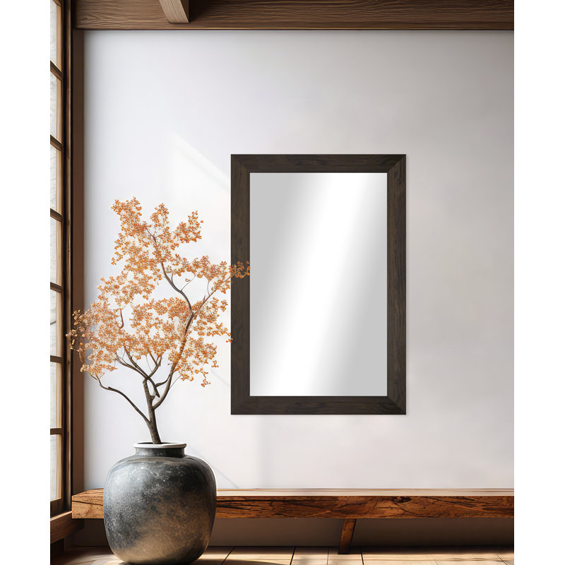 Miroir mural Dhar, 27 po x 48 po, Noyer noir
