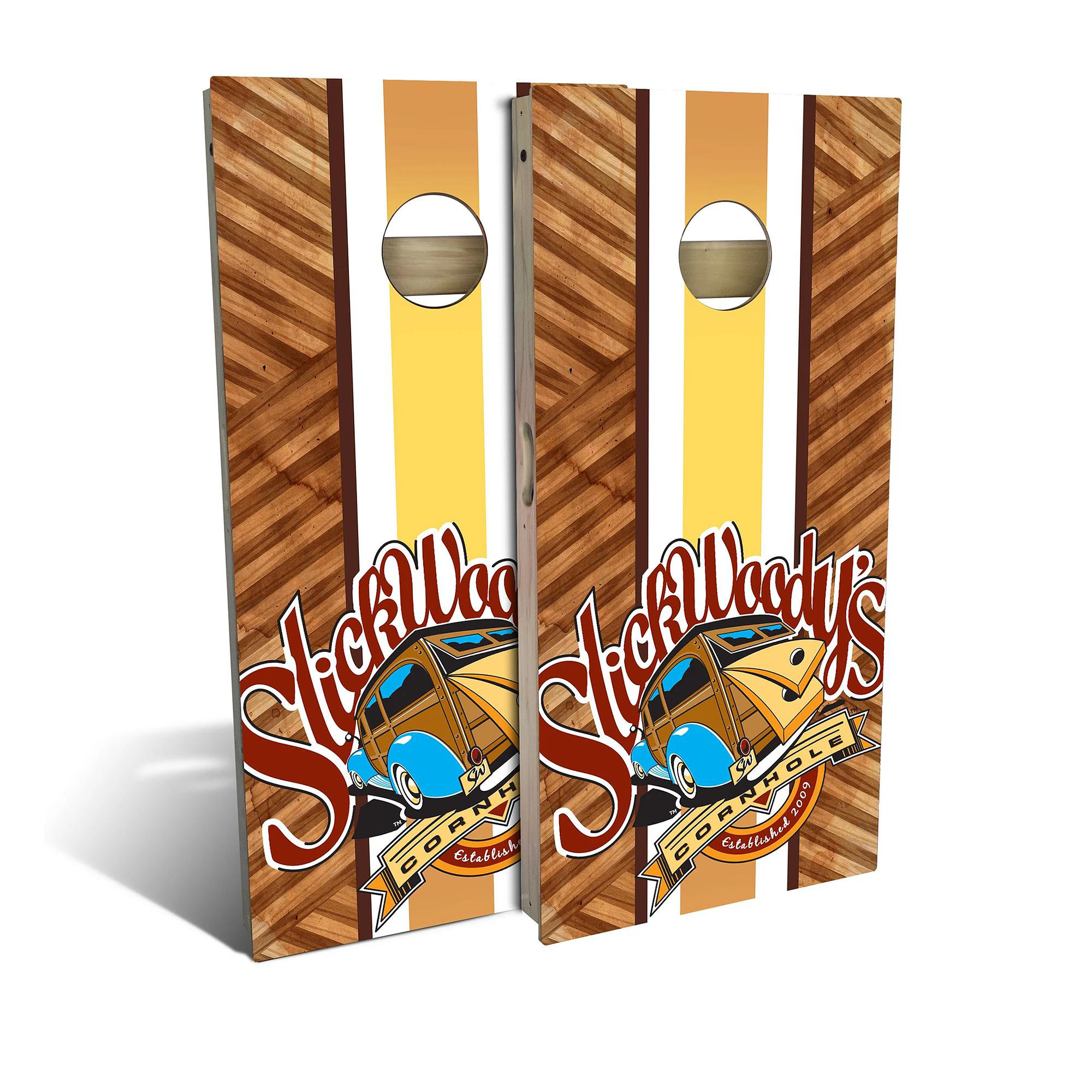 Skip's Garage 2' x 4' Striper Solid Wood Cornhole Board Set Wayfair