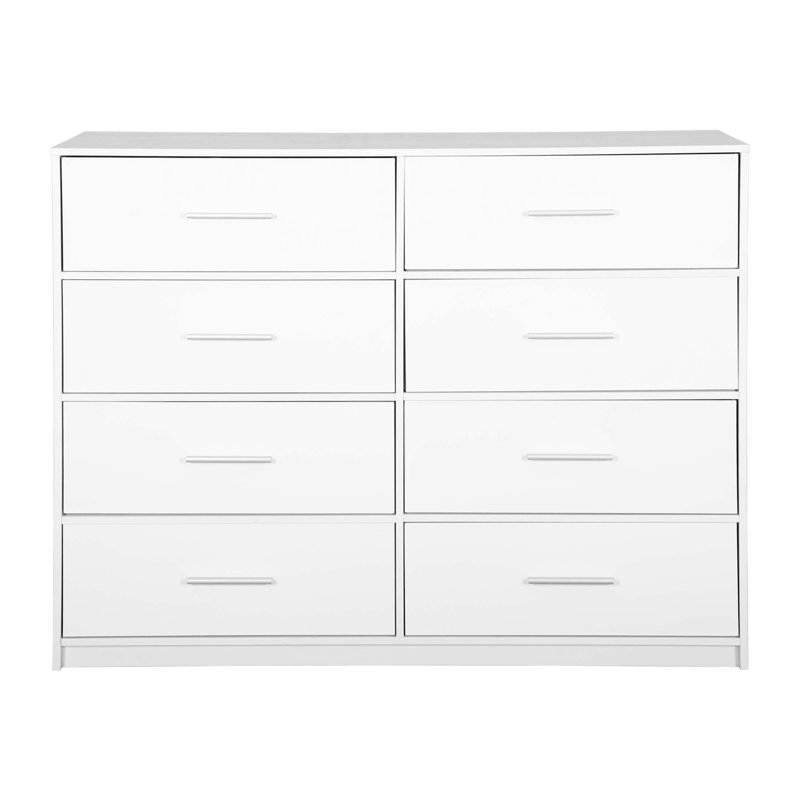 8-Drawer Dresser with Large Fabric Drawers, White