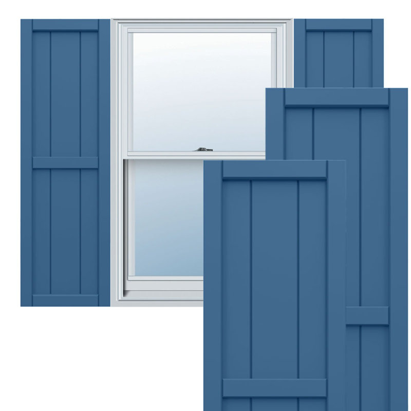 True Fit PVC, volets encadrés encadrés, 16.125", 50", Bleu séjour