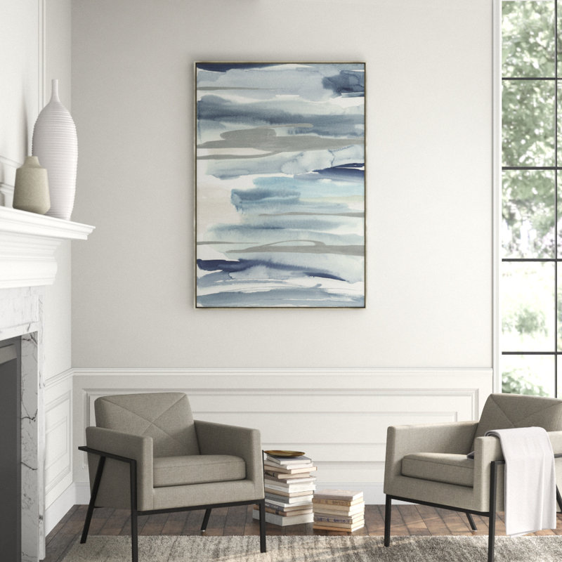 Layered Water I Print by Janice Sadler, 59.5" H x 41.5" W, Glass Coat