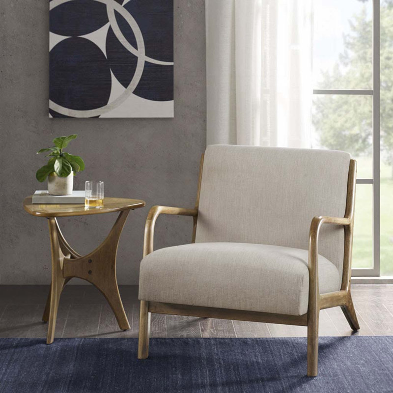 Chaise rembourrée en polyester avec 4 pieds