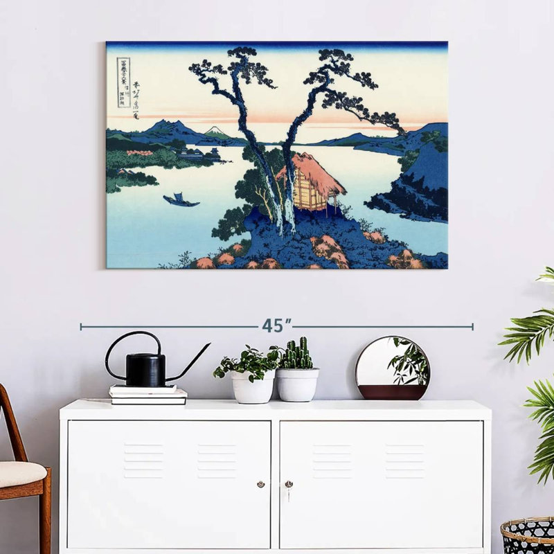 Lac Suwa dans la province de Shinano, H 26 po x l 39 po