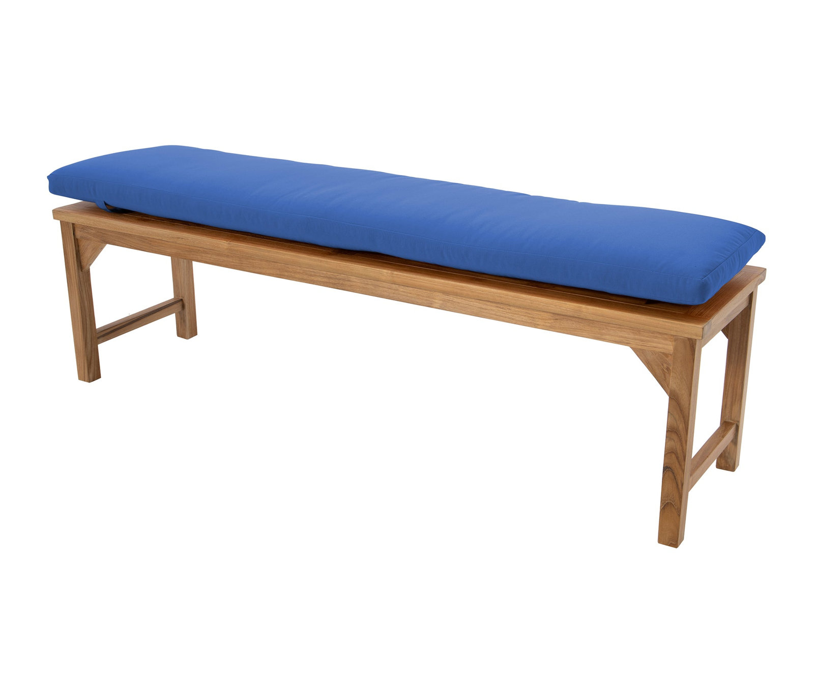 Velay Teak Outdoor Bench, 18" H x 60" W x 15.25" D, Sapphire