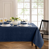 Brosh Solid Texture Water and Stain Resistant Polyester Rectangle Tablecloth