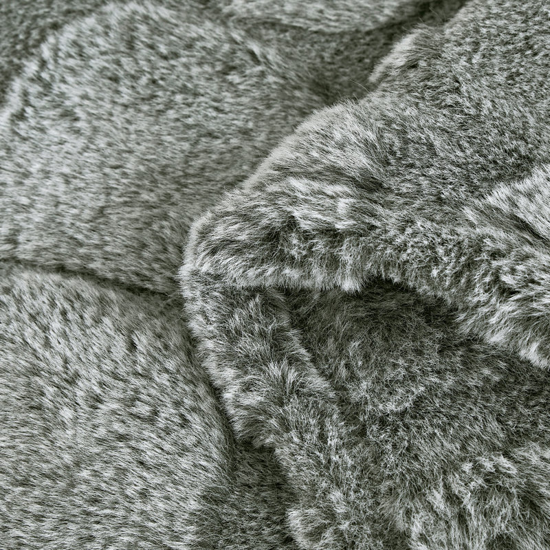 Jeté en fausse fourrure Luxury 50 x 70, Gris