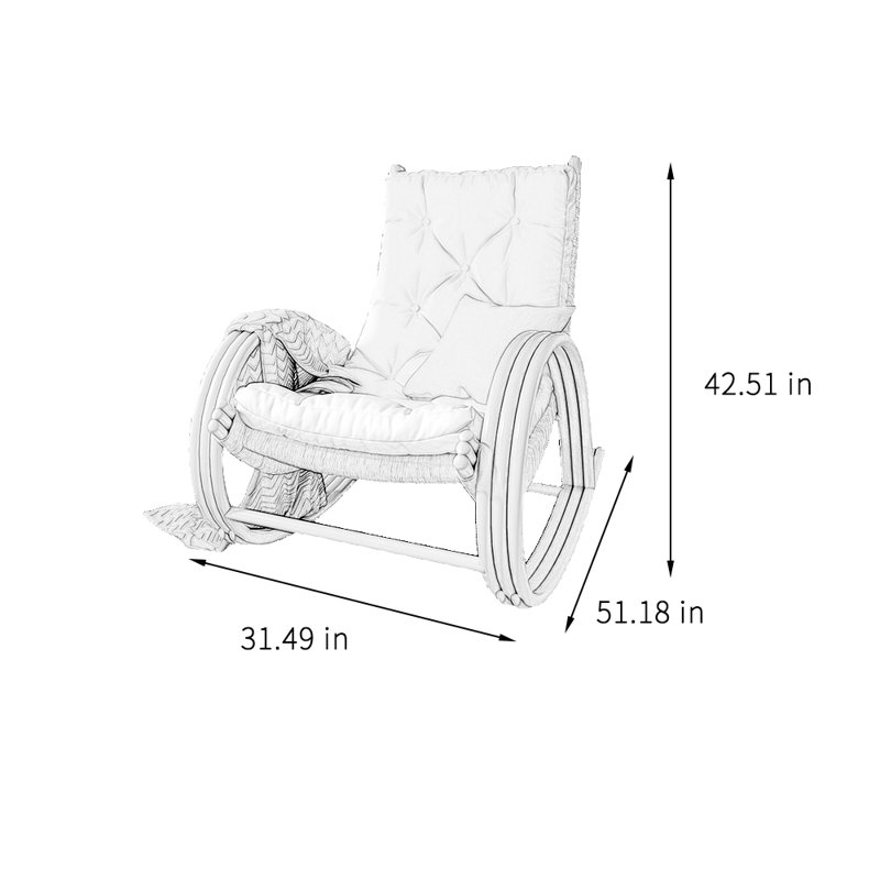Fauteuil à bascule Creative Fashion, Blanc / Blanc cassé