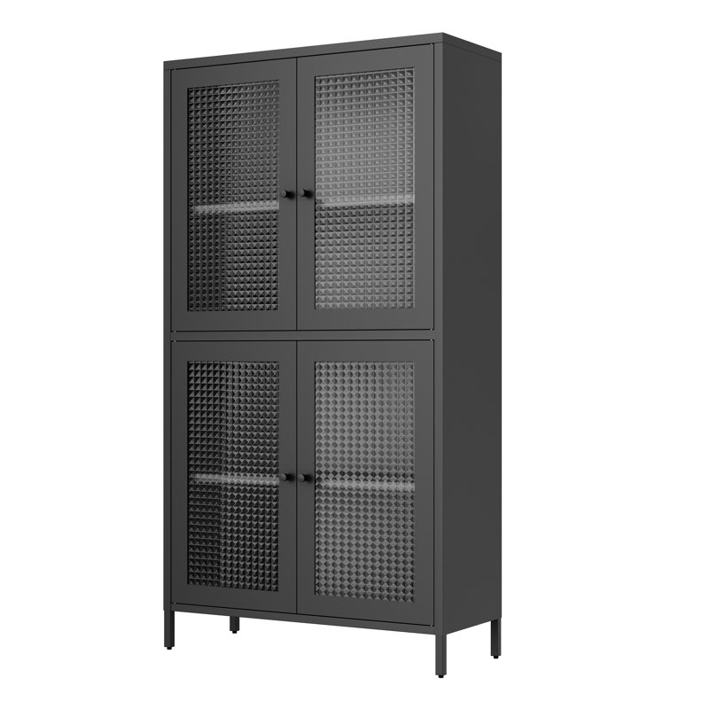 Armoire de rangement classique en métal avec accessoires basculants pour la maison - Chambre à coucher côté noir