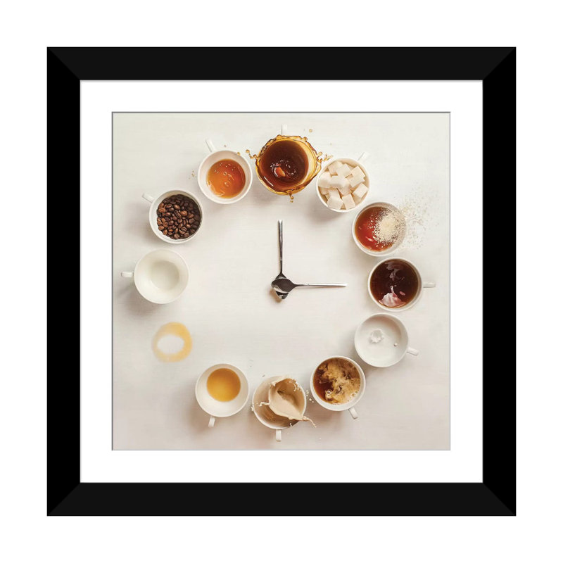 «It's Always Coffee Time» par Dina Belenko, reproduction d'art graphique sur toile, H 16 po x l 16 po x P 1 po, Blanc