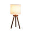18 po Lampe de table à trépied en bois naturel avec abat-jour tambour en lin blanc-1519766831-1519766828