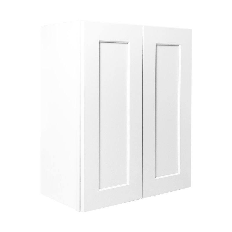 White Solid Wood Wall - Mounted Cabinet With Soft Close Feature And Ample Storage For Bathroom Lounge 27"w×12"d×36"h, Waterproof Double Door Drawer 27"w×12"d×36"h