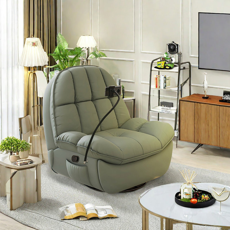 Fauteuil inclinable pivotant en similicuir Talie, Vert