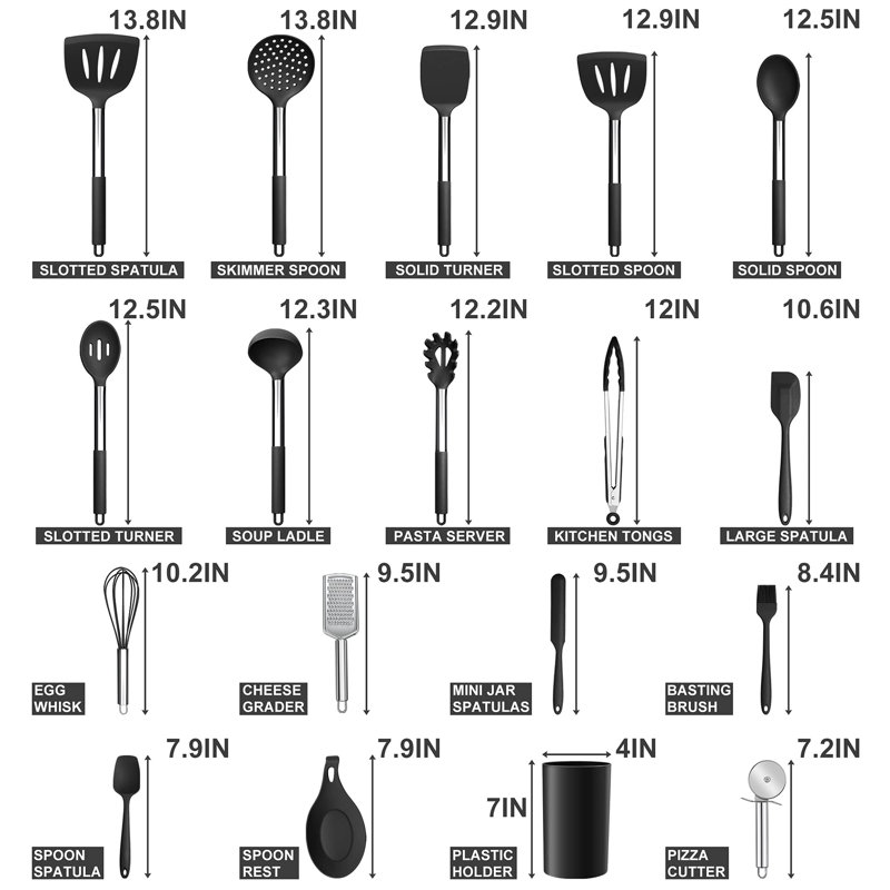 Ensemble d'ustensiles en silicone Wuyi