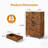 5 Drawer Rustic Rolling Dresser With Wide Drawers, Ideal For Bedroom And Closet Storage, Mobile And Space-Saving-705054928