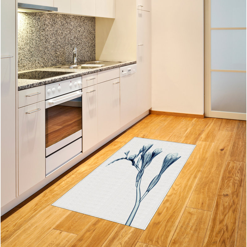 Flower High Density Long Fiber Poly Threads Decorative Area Rug Carpet, Rectangle 2'7" x 5'