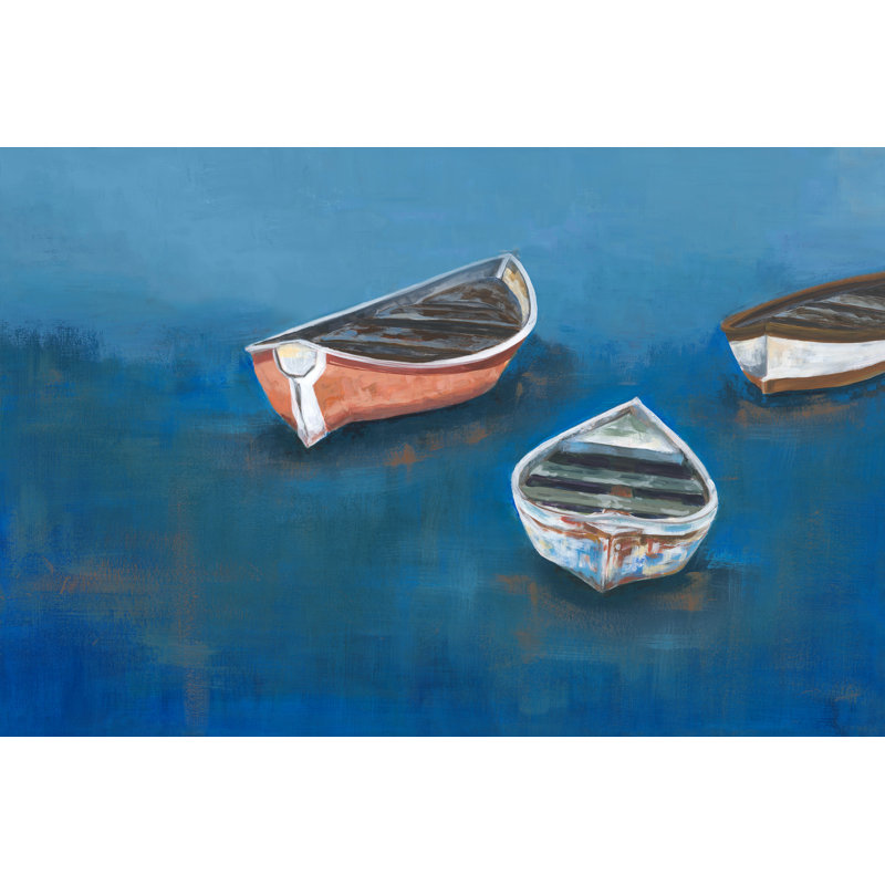 Docked Boats III Painting by Helen Parker, 30" H x 45" W, Image Brush Gel