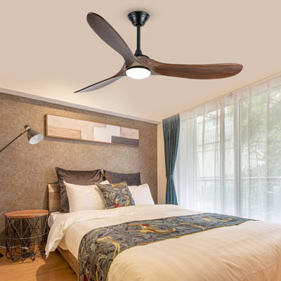 Solid Wood Ceiling Fan With Light