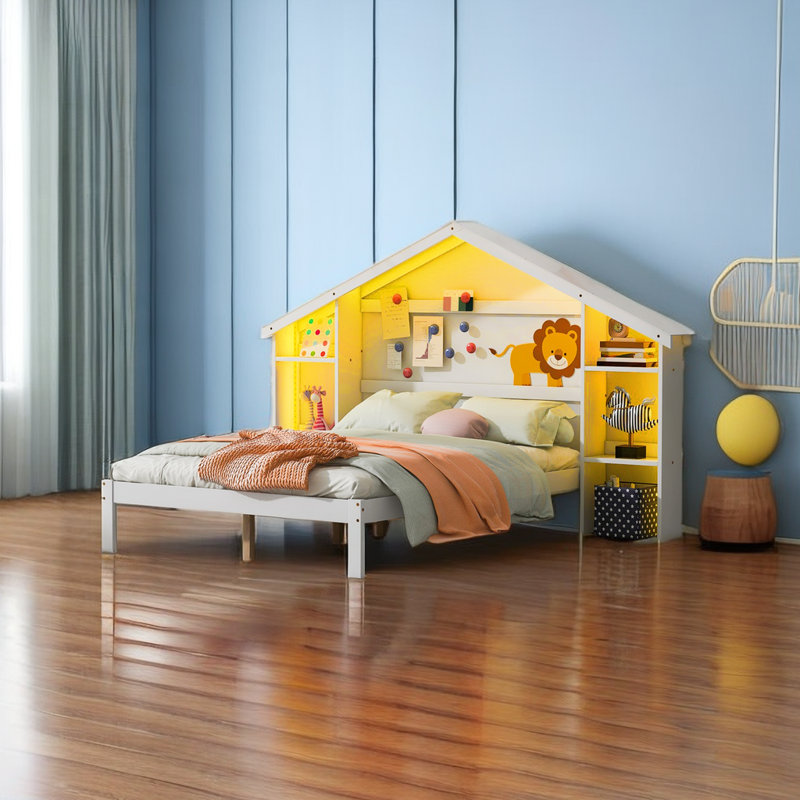 Lit plateforme avec rangement Hurlee, Double, Blanc