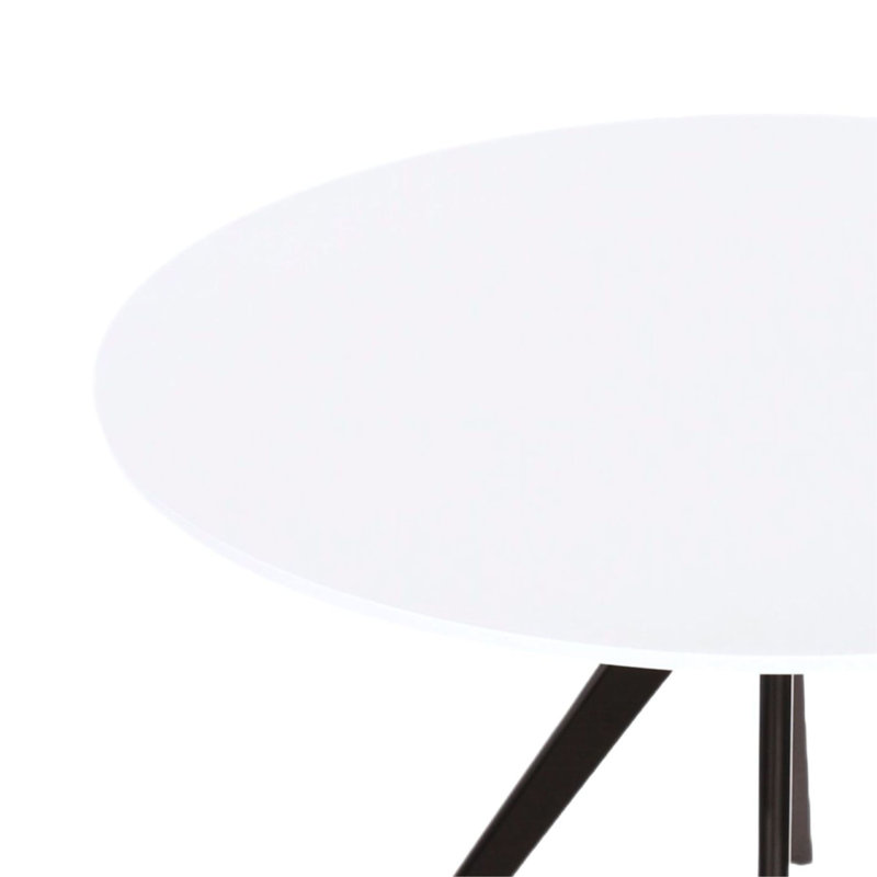 Sisquoc 5-Piece Casual Dining Set - Spacious Round Table & 4 Duo Plastic Chairs, Tan, White
