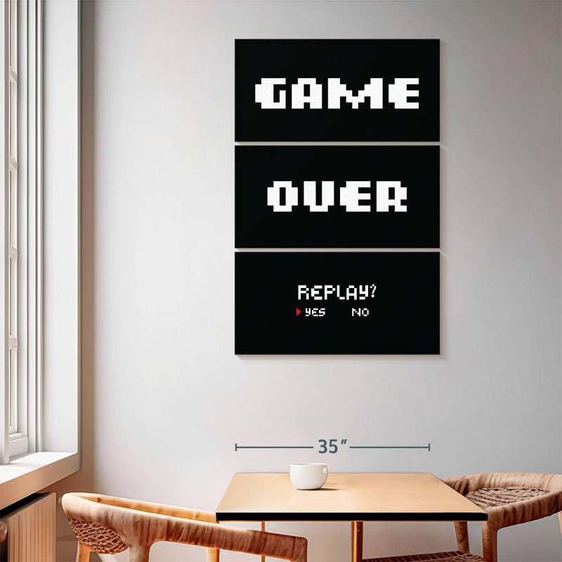Panneau mural Kema Game Over Replay, H 65 po x l 42 po