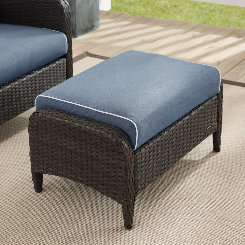 Repose-pieds avec coussin Mosca, bleu
