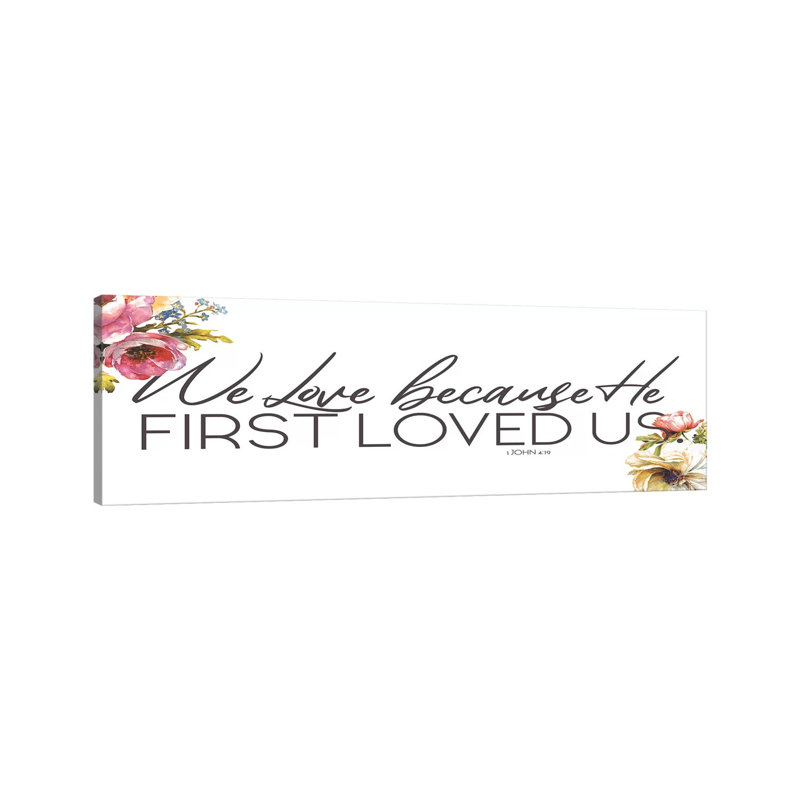 We Love by Jace Grey - Panoramic Print on Canvas, 30.48cm H x 91.44cm W x 3.81cm D, Wrapped Canvas