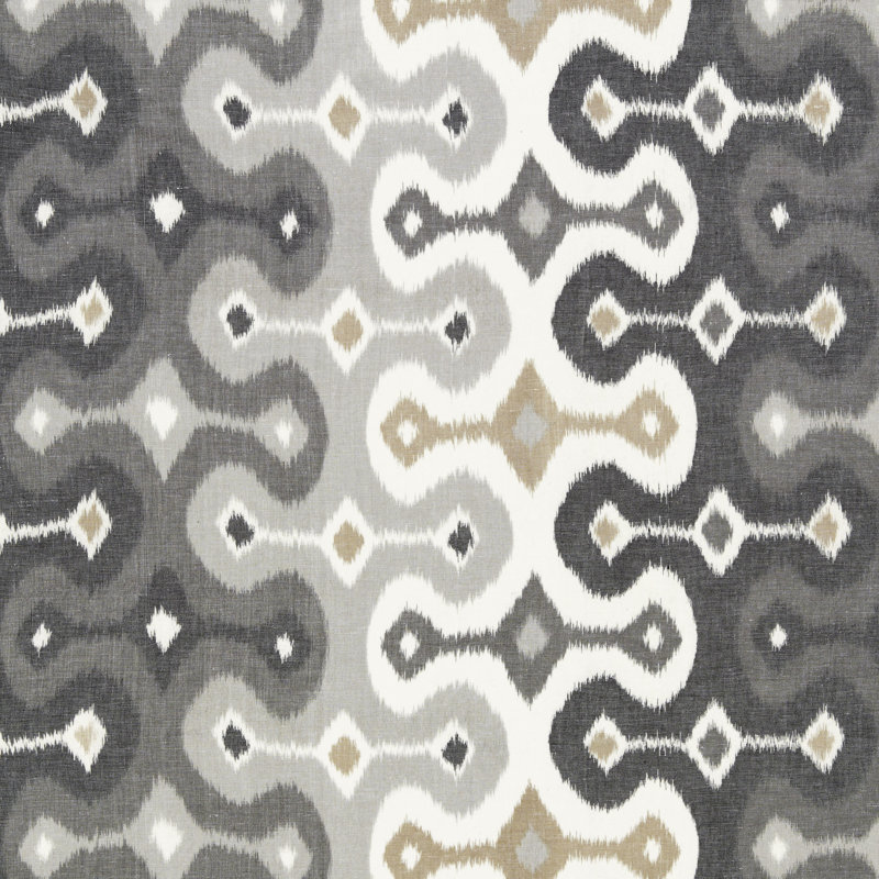 Darya Ikat Fabric, Stone