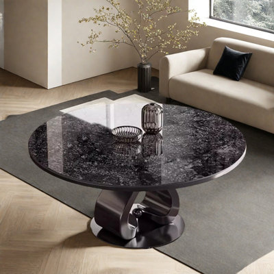 Table de salle à manger ronde légère et luxueuse