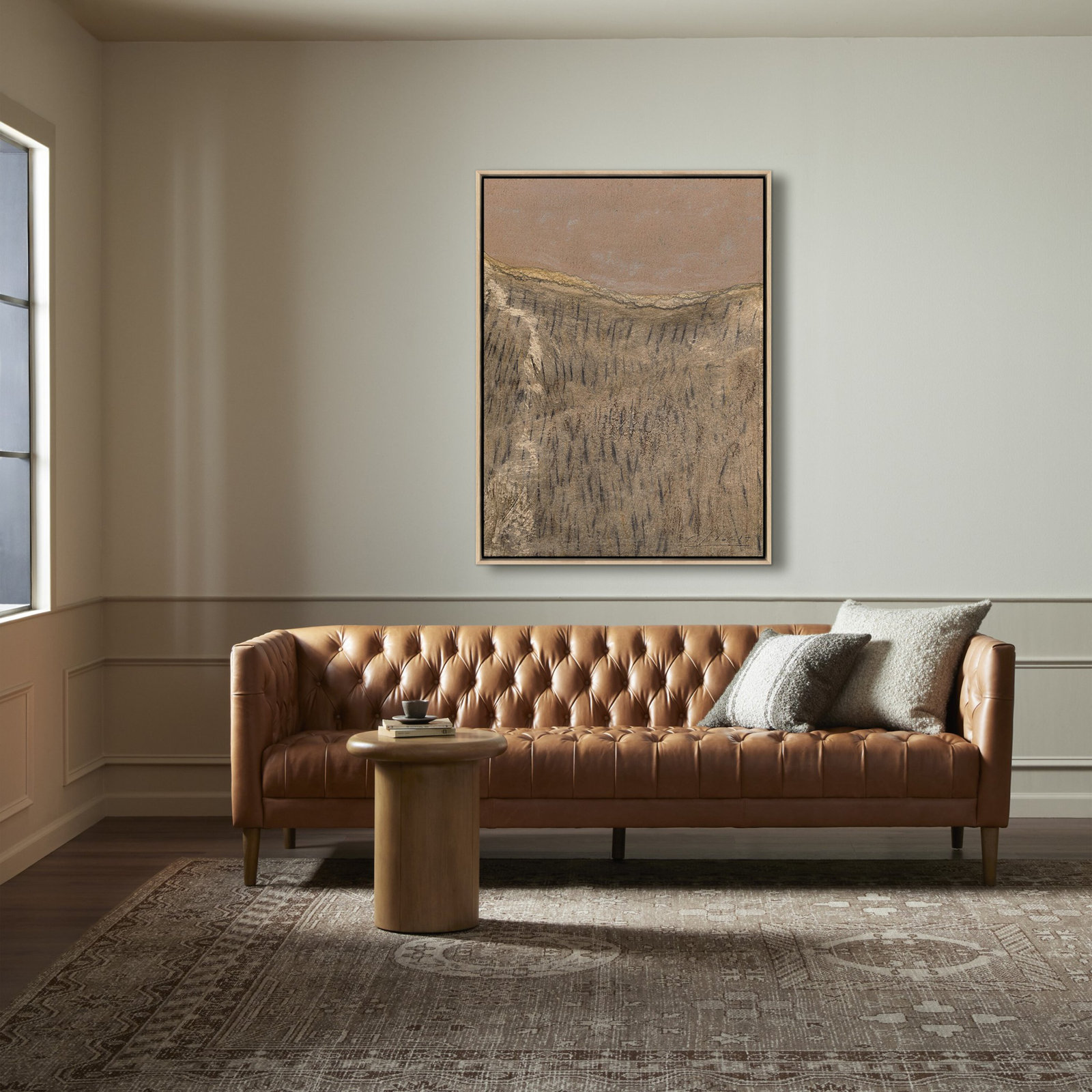 No. 18 by Valeria Sidanez, White Oak Canvas Floater Framed, 48" H x 36" W