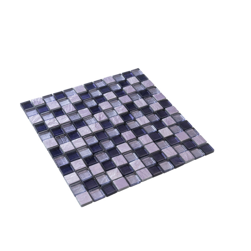 11.8" X 11.8" Polished Glass/Resin Mosaic Tile
