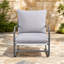 Fauteuil de patio d'extérieur en aluminium durable, siège de canapé simple avec coussin amovible résistant à l'eau, siège d'extérieur résistant aux intempéries