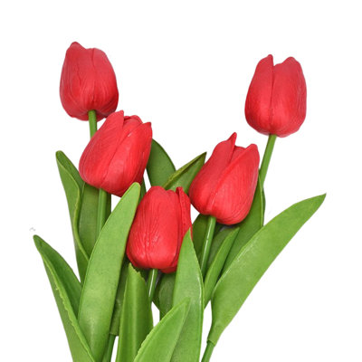 Ensemble de 5 mini-tulipes artificielles en polyuréthane pour 5 pièces