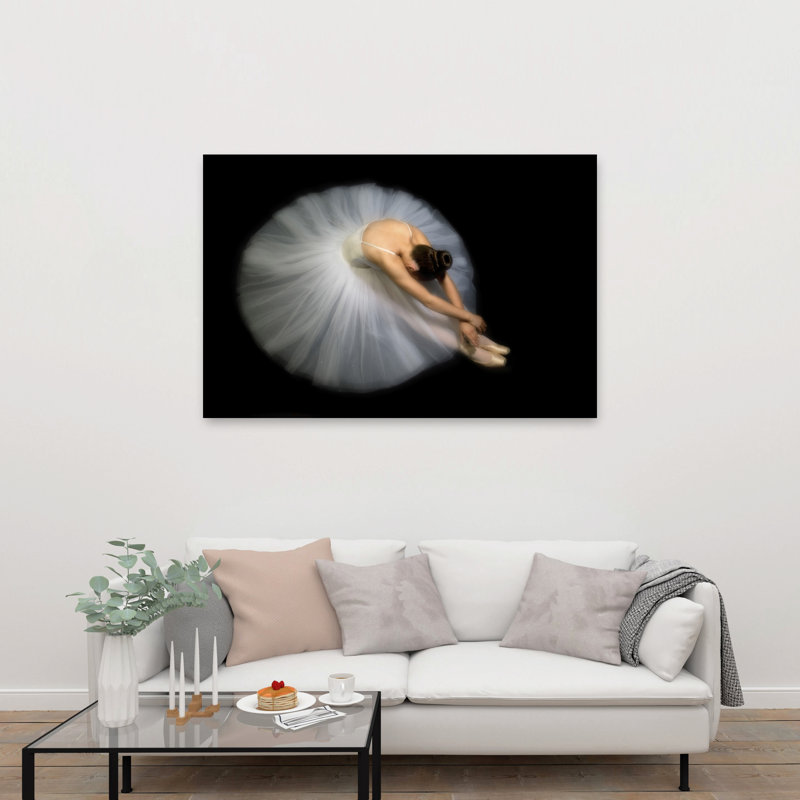 «Elegant Ballerina Pose Classic Elegant Serene», reproduction d'art murale, 32" H x 48" W