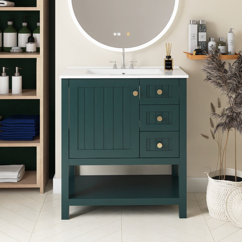 Ensemble de meuble-lavabo simple 30 po Malai, Vert