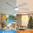 Modern Ceiling Fan With Dimmable LED Light 5 Solid Wood Blades Remote Control Reversible DC Motor With Smart Control-818963628