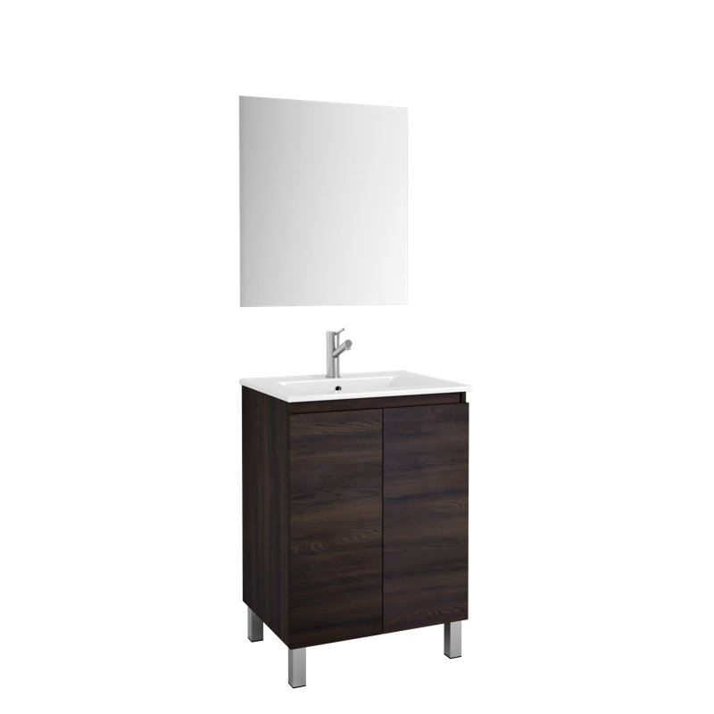 Base de meuble-lavabo simple 24 po Sunset, Wengé