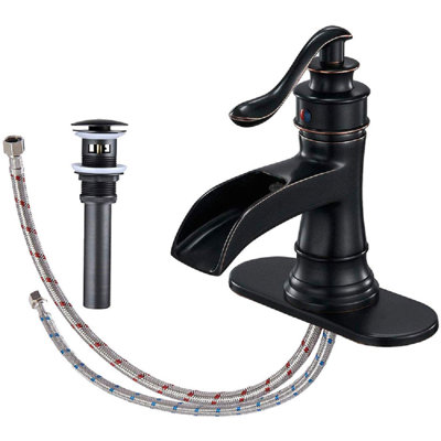 Single-Hole Single-handle Bathroom Faucet with Drain Assembly