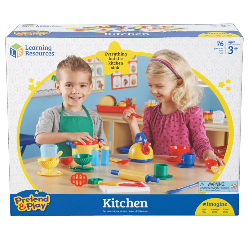 Colorful 73-Piece Pretend Play Kitchen Set for Kids