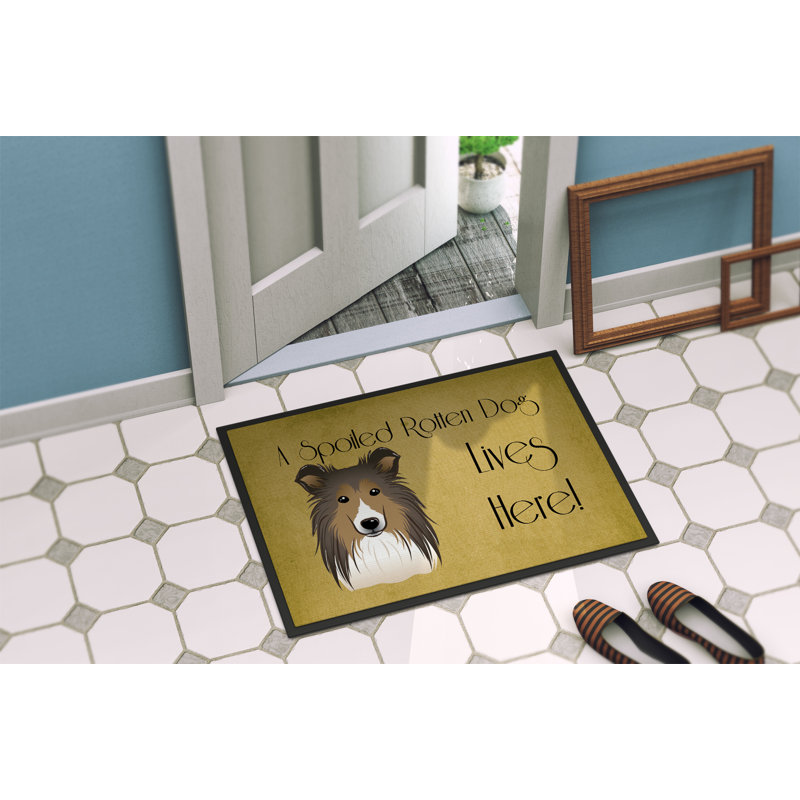 Paillasson d’extérieur antidérapant walstonburg Sheltie, Rectangle 2 pi x 3 pi