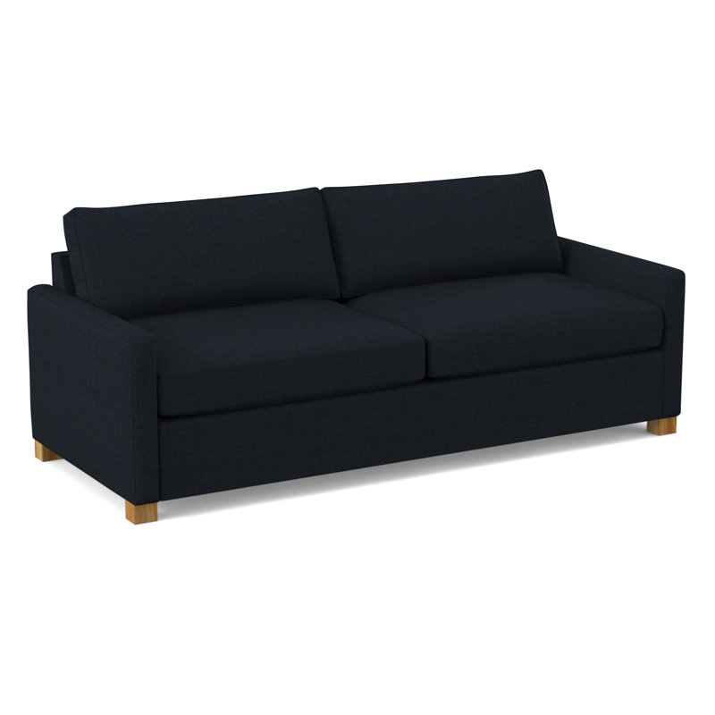 Louisa 87'' Square Arm Sofa Bed, Antic Navy Performance Twill