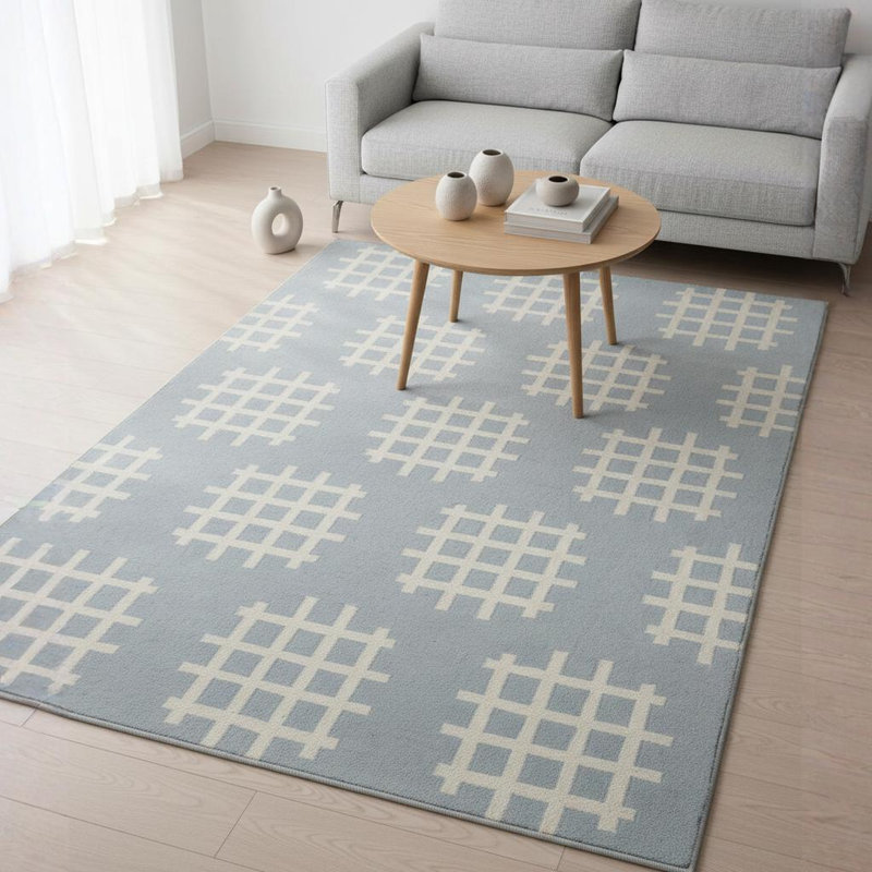 Tapis croisé en laine et coton à motif abstrait tissé à la main Chevella, 5 pi x 7 pi